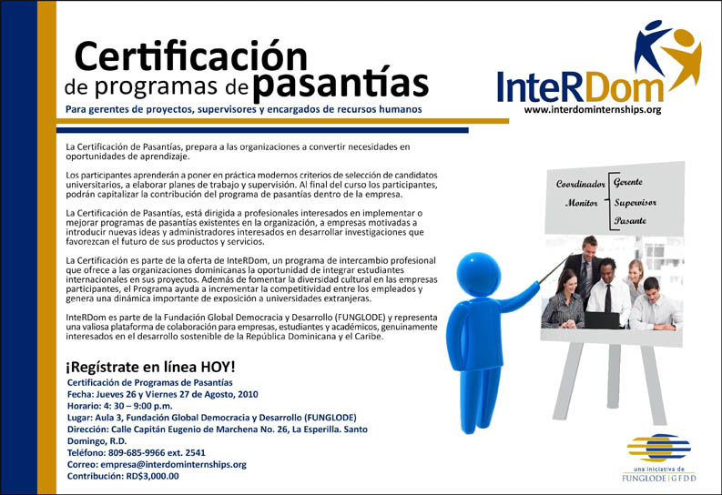 Certificaci�n de Programas de Pasant�as